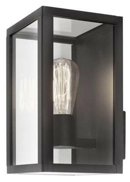 NOVA LUCE venkovní nástěnné svítidlo ZEST černý litý hliník čiré sklo E27 1x12W 220-240V IP54 bez žárovky 870026