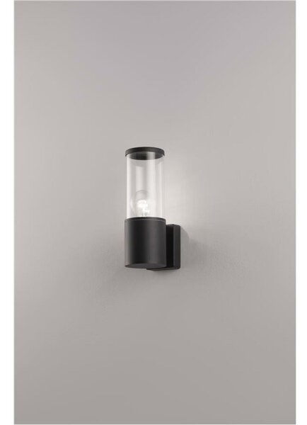 NOVA LUCE venkovní nástěnné svítidlo ZOSIA tmavě šedý hliník a čirý akryl E27 1x12W 220-240V bez žárovky IP65 9060181