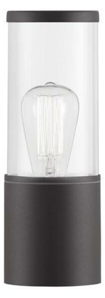 NOVA LUCE venkovní nástěnné svítidlo ZOSIA tmavě šedý hliník a čirý akryl E27 1x12W 220-240V bez žárovky IP65 9060181