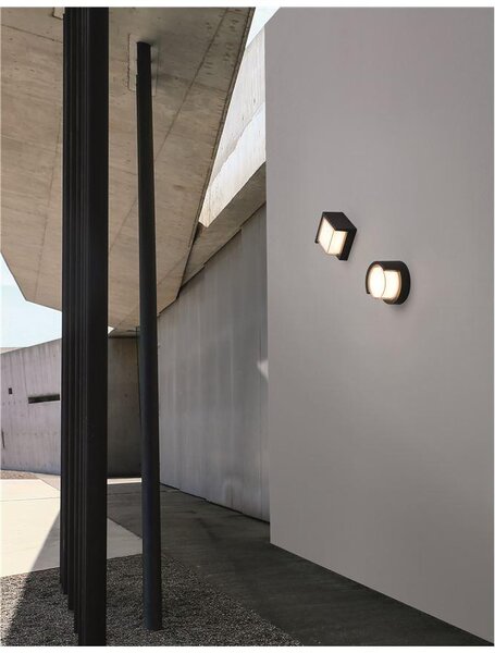 Nova Luce Venkovní nástěnné svítidlo MAX tmavě šedé, LED 12W 3000K, 120st. IP65