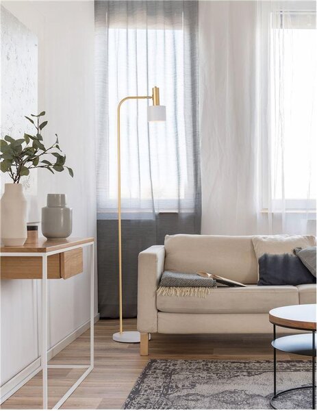 Nova Luce Stojací lampa PAZ zlatý kov, E27 1x12W Barva: Bílá