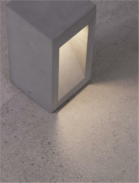 NOVA LUCE venkovní sloupkové svítidlo BARCO šedý beton skleněný difuzor LED 6W 3000K 120-230V IP65 9540207
