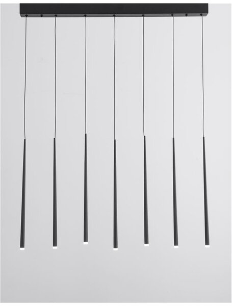 Nova Luce Závěsné LED svítidlo GIONO černý hliník a akryl 7x3W 3000K