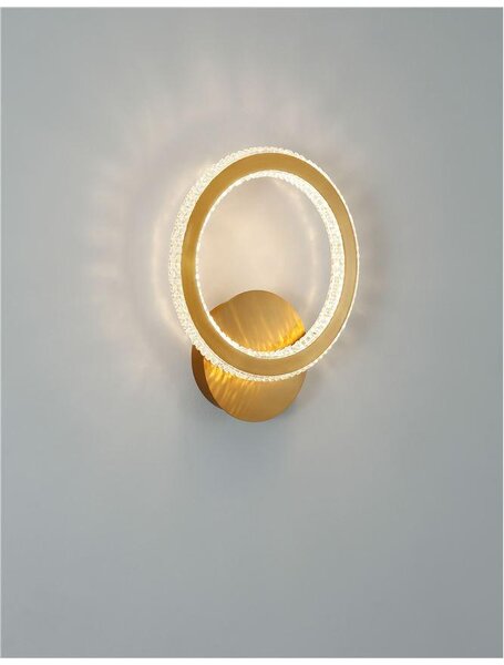 Nova Luce Nástěnné LED svítidlo CILION zlatý mosazný hliník a akryl 19W 2925K