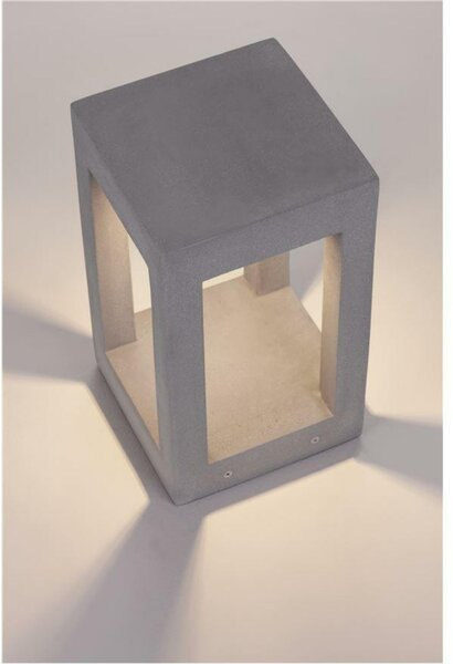 NOVA LUCE venkovní sloupkové svítidlo BEV šedý beton skleněný difuzor LED 5W 3000K 120-230V IP65 9540215