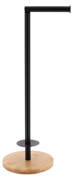 Stojan na toaletní papír Black Bamboo, černá/s dřevěnými prvky