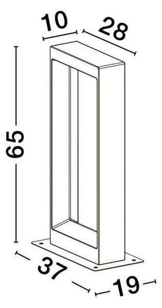 NOVA LUCE venkovní sloupkové svítidlo CAIRO šedý beton skleněný difuzor LED 8W 3000K 120-230V IP65 9540218