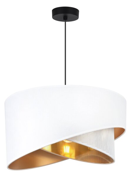 Závěsné svítidlo Asti Duo, 1x PVC/bílé textilní stínítko, (fi 45cm), g, b