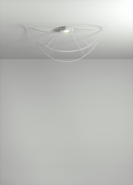 Axolight Hoops 2, bílé stropní designové svítidlo, 16W LED 3000K stmívatelné, prům. 100cm, výška 39cm