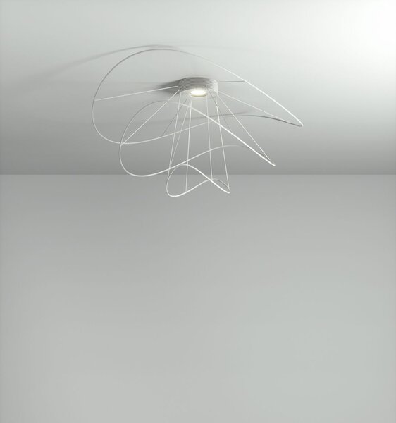 Axolight Hoops 3, bílé stropní svítidlo, 16W LED 3000K stmívatelné, prům. 100cm, výška 51cm