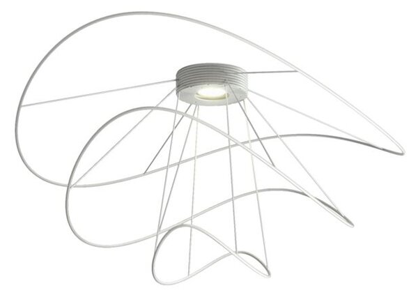 Axolight Hoops 3, bílé stropní svítidlo, 16W LED 3000K stmívatelné, prům. 100cm, výška 51cm