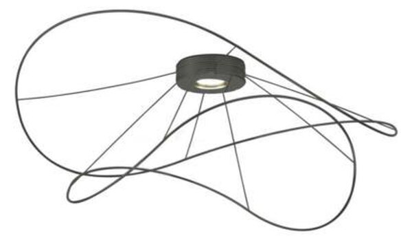 Axolight Hoops 2, černé stropní designové svítidlo, 16W LED 3000K stmívatelné, prům. 100cm, výška 39cm