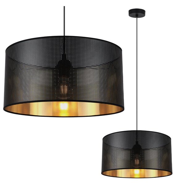 Závěsné svítidlo Asti0, 1x černé PVC stínítko, (fi 40cm), g, b