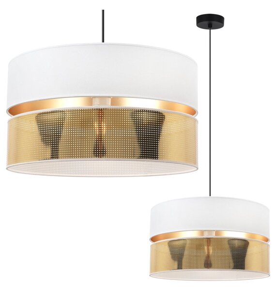 Závěsné svítidlo Asti2, 1x PVC/bílé textilní stínítko, (fi 40cm), g, b