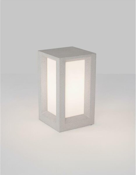 NOVA LUCE venkovní sloupkové svítidlo CASTRO bílý pískovec a akryl E27 1x12W bez žárovky 100-240V IP65 9739352