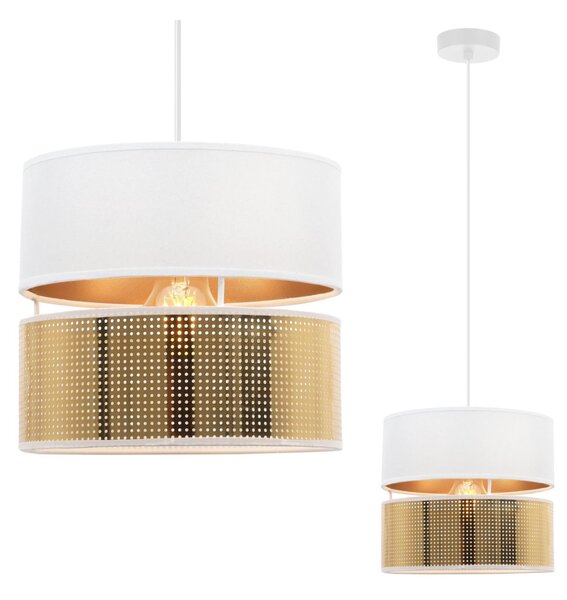 Závěsné svítidlo Asti2, 1x PVC/bílé textilní stínítko, (fi 20cm), g, w