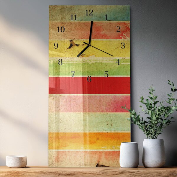 Skleněné hodiny vertikální Barevná zeď zsppc-30x60-00171090