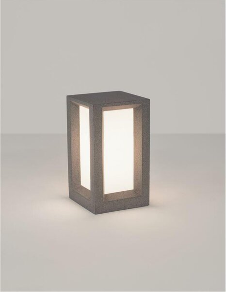NOVA LUCE venkovní sloupkové svítidlo CASTRO šedý pískovec a akryl E27 1x12W bez žárovky 100-240V IP65 9739351