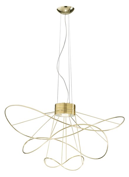 Axolight Hoops 3, zlaté závěsné svítidlo, 2x16W LED 3000K stmívatelné, prům. 100cm, výška 54cm