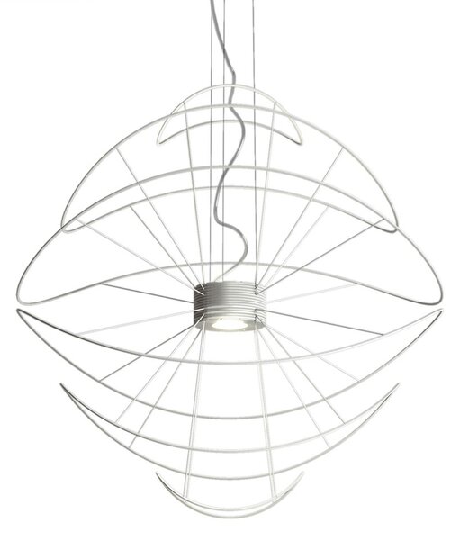 Axolight Hoops 6, bílé závěsné designové svítidlo, 2x16W LED 3000K stmívatelné, prům. 100cm, výška 100cm