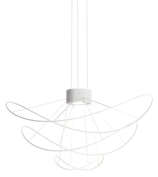Axolight Hoops 3, bílé závěsné svítidlo, 2x16W LED 3000K stmívatelné, prům. 100cm, výška 54cm