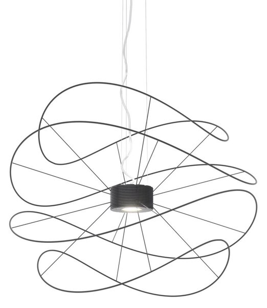 Axolight Hoops 4, černé závěsné designové svítidlo, 2x16W LED 3000K stmívatelné, prům. 100cm, výška 77cm
