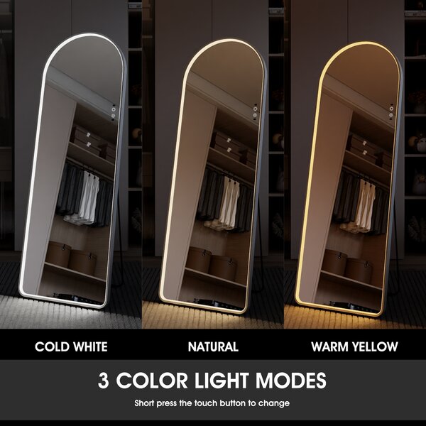 Zrcadlo volně stojící do šatny s LED osvětlením 150x45 cm LZ2