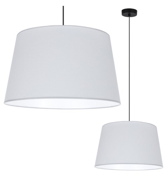 Závěsné svítidlo Gaja, 1x světle šedé textilní stínítko, (fi 44cm), b