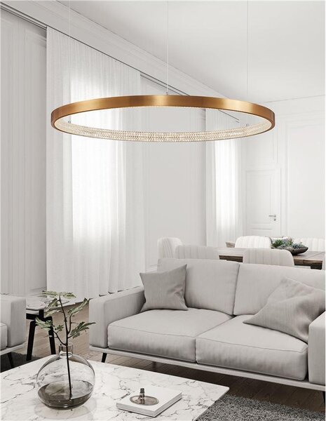 Nova Luce Závěsné LED svítidlo PRESTON, 60W 3000K stmívatelné Barva: Mosaz