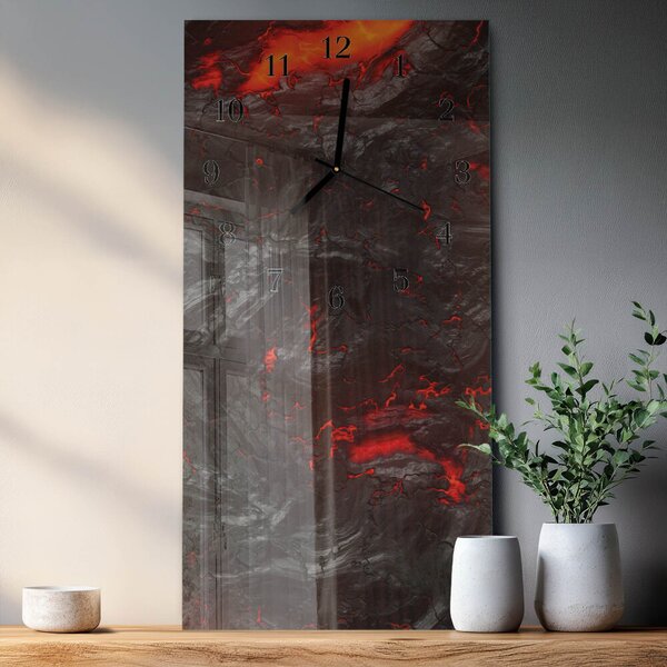 Skleněné hodiny vertikální Láva zsppc-30x60-00058943