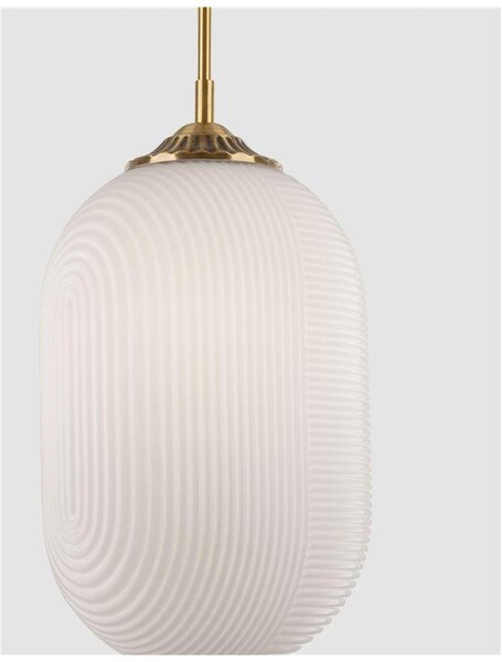 Nova Luce Závěsné svítidlo ATHENA opálové sklo mosazný kov E27 1x12W