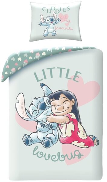 Bavlněné ložní povlečení Lilo a Stitch v objetí - 100% bavlna - 70x90 cm + 140x200 cm