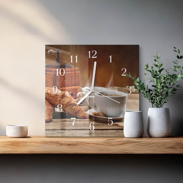Skleněné hodiny Mlýnek na kávu zskb-30x30-00058358