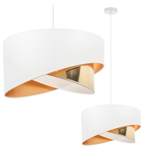 Závěsné svítidlo Asti Duo2, 1x PVC/bílé textilní stínítko, (fi 45cm), g, w