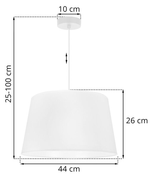 Závěsné svítidlo Gaja, 1x bílé textilní stínítko, (fi 44cm), w