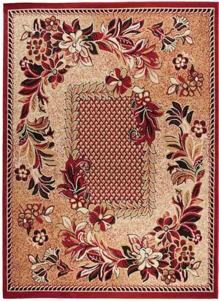 *Kusový koberec PP Květiny červený 140x200cm