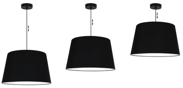 Závěsné svítidlo Gaja, 1x černé textilní stínítko, (fi 44cm), b