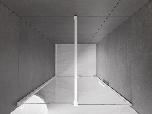 Mexen Velar, posuvné dveře do otvoru 70x200 cm, 8mm čiré sklo, bílý profil, 871-070-000-01-20