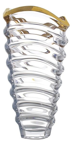 KŘISTÁLOVÁ VÁZA BOHEMIA PRESTIGE WAVE GOLD 340MM