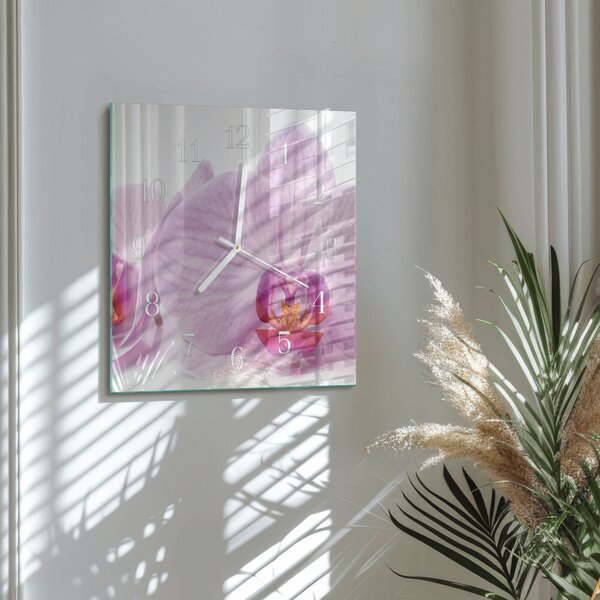 Skleněné hodiny Orchidej zskb-30x30-00087214