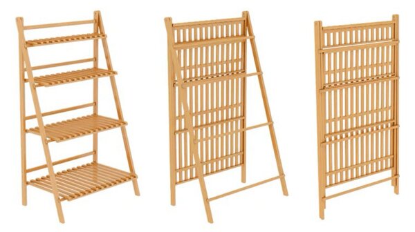 KONDELA Skládací regál, bambus, Nepel TYP 2 + dárek