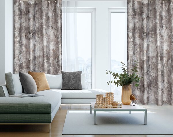 ZATEMŇOVACÍ ZÁVĚS NA KROUŽCÍCH ESTER 140X250 CM VZOROVANÁ