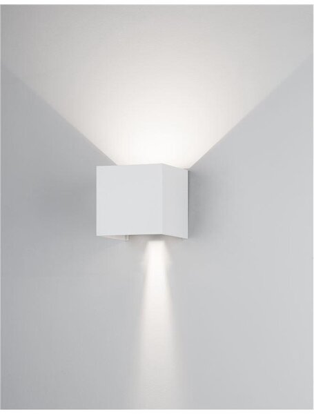 Nova Luce Venkovní nástěnné svítidlo COMO bílá hliník LED 2x3W 3000K nastavitelný úhel 0-90st. IP54