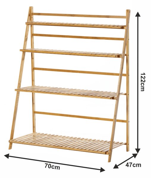 KONDELA Skládací regál, bambus, Nepel TYP 2 + dárek