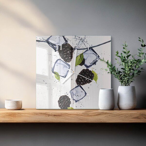 Skleněné hodiny Ostružiny zskb-30x30-00084035
