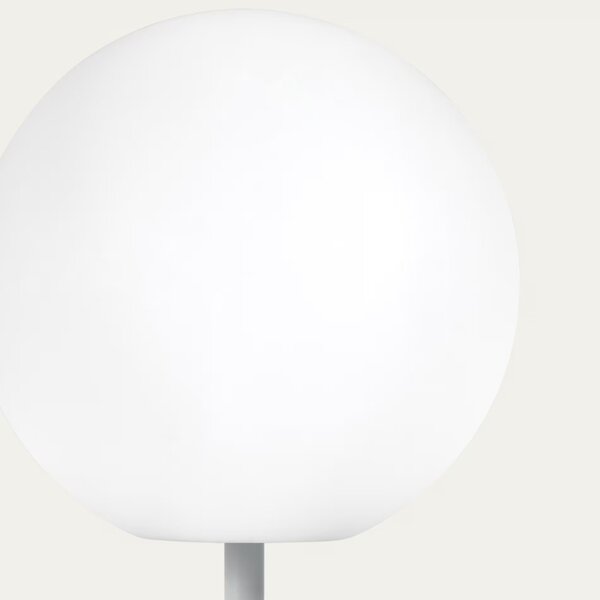 Bílá plastová stolní LED lampa Kave Home Dinesh se šedou podnoží