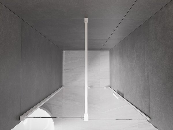 Mexen Velar, posuvné dveře do otvoru 75x200 cm, 8mm čiré sklo, bílá, 871-075-000-01-20