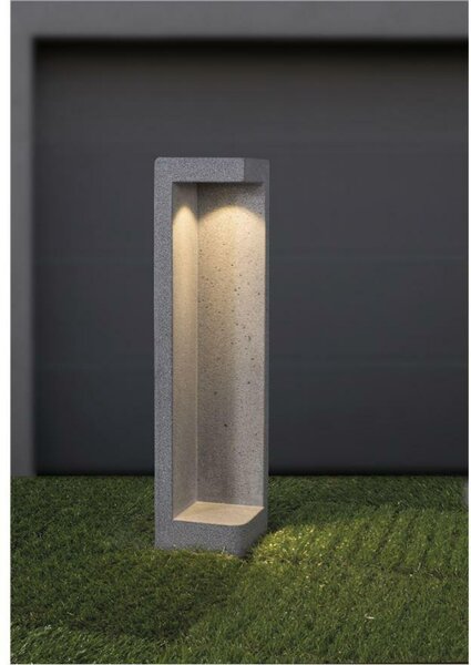 NOVA LUCE venkovní sloupkové svítidlo GRANTE šedý beton a hliník LED 5W 3000K 220-240V IP65 9790021
