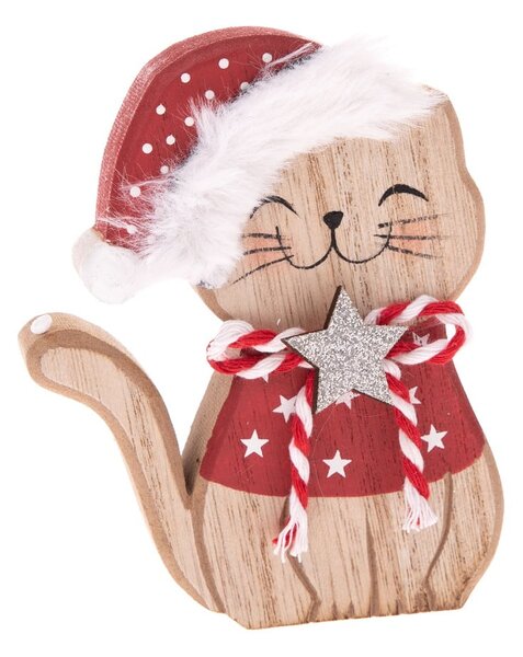 Dřevěná vánoční figurka (výška 11 cm) Happy Cat – Dakls