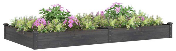 Zahradní vyvýšený záhon s vložkou šedý 240x120x25cm masiv jedle